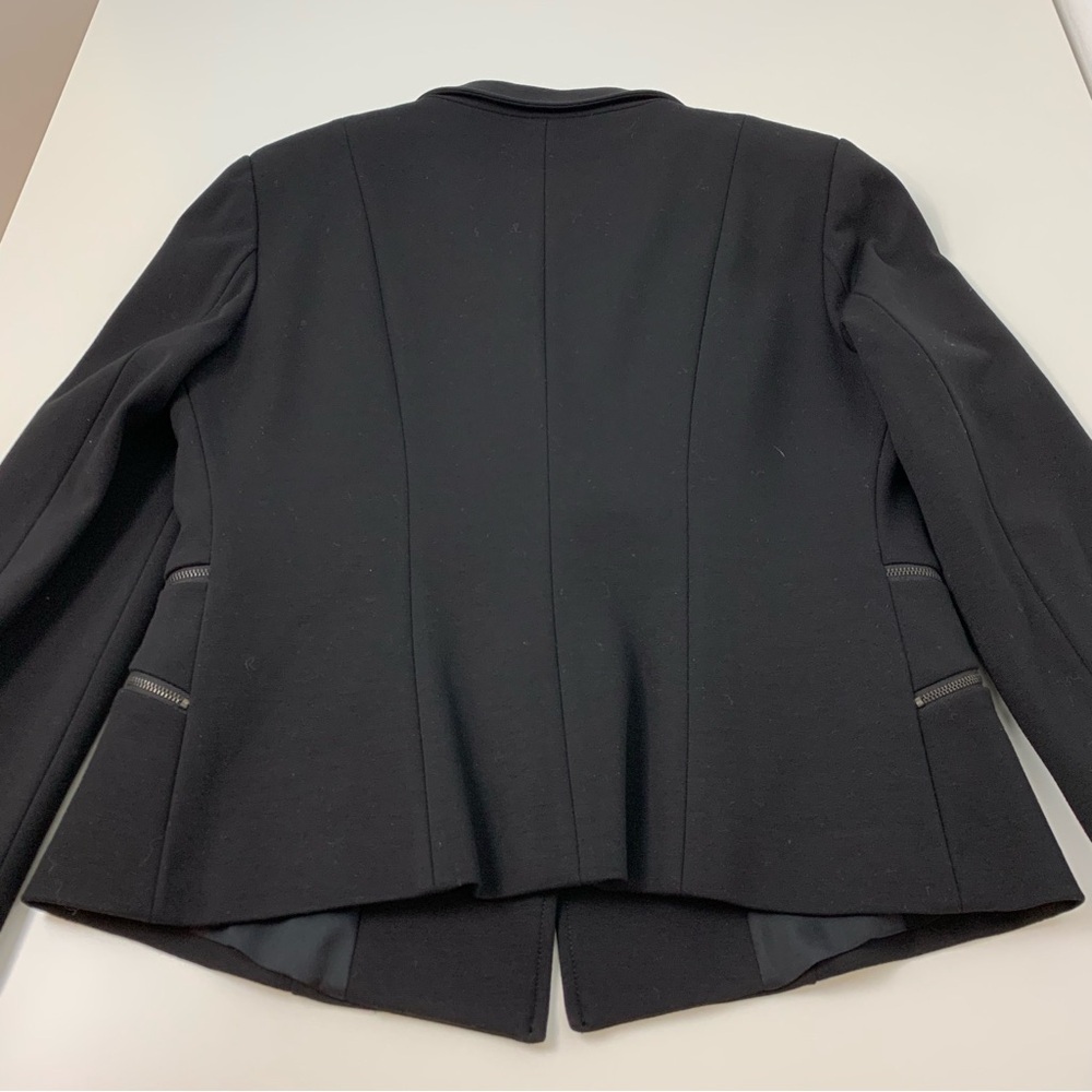 Marella Blazer Black Zip Accents Button Sz 12 Classic Elegant Office Italy - Picture 13 of 14